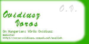 ovidiusz voros business card